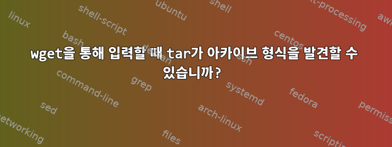 wget을 통해 입력할 때 tar가 아카이브 형식을 발견할 수 있습니까?