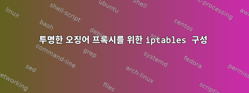 투명한 오징어 프록시를 위한 iptables 구성