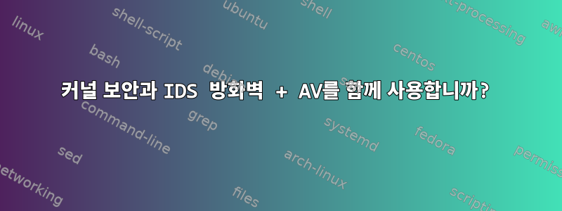 커널 보안과 IDS 방화벽 + AV를 함께 사용합니까?