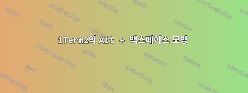 iTerm2의 Alt + 백스페이스 모방