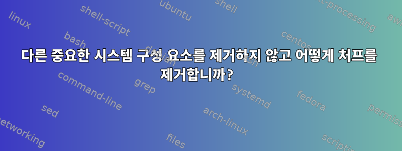 다른 중요한 시스템 구성 요소를 제거하지 않고 어떻게 처프를 제거합니까?