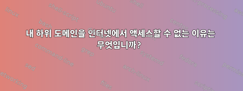 내 하위 도메인을 인터넷에서 액세스할 수 없는 이유는 무엇입니까?