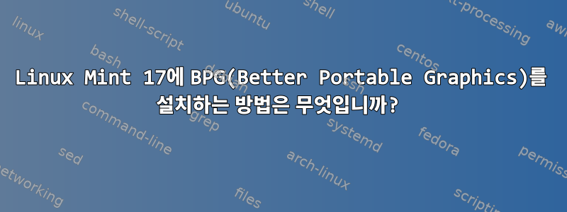 Linux Mint 17에 BPG(Better Portable Graphics)를 설치하는 방법은 무엇입니까?