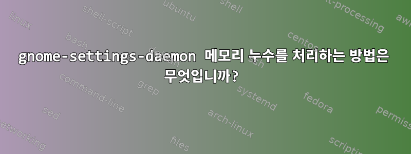 gnome-settings-daemon 메모리 누수를 처리하는 방법은 무엇입니까?