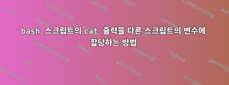 bash 스크립트의 cat 출력을 다른 스크립트의 변수에 할당하는 방법