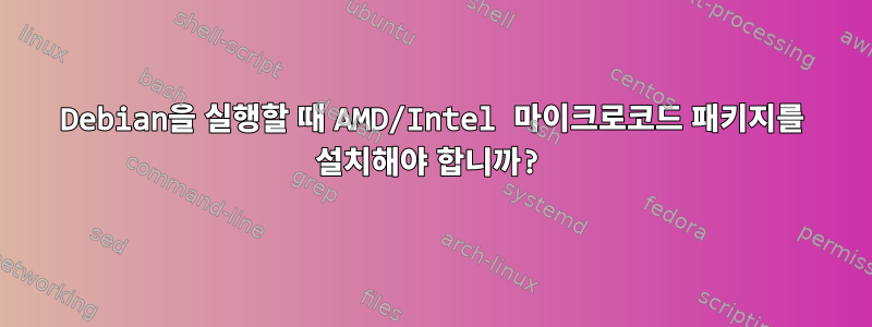 Debian을 실행할 때 AMD/Intel 마이크로코드 패키지를 설치해야 합니까?