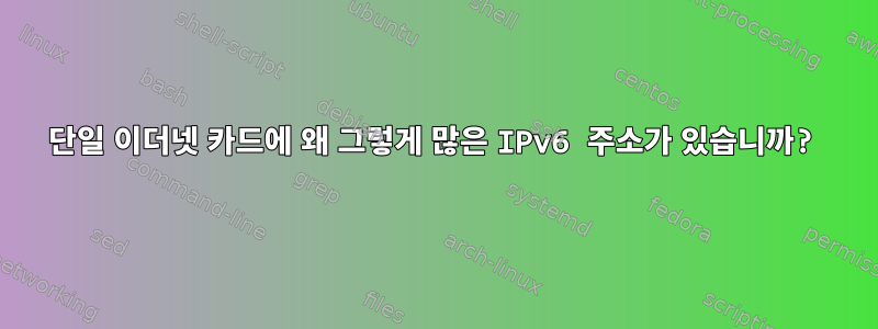 단일 이더넷 카드에 왜 그렇게 많은 IPv6 주소가 있습니까?