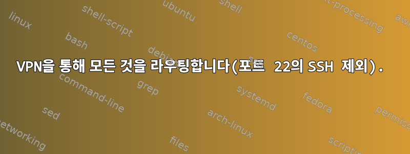 VPN을 통해 모든 것을 라우팅합니다(포트 22의 SSH 제외).