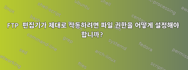 FTP 편집기가 제대로 작동하려면 파일 권한을 어떻게 설정해야 합니까?