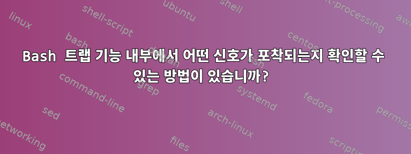 Bash 트랩 기능 내부에서 어떤 신호가 포착되는지 확인할 수 있는 방법이 있습니까?