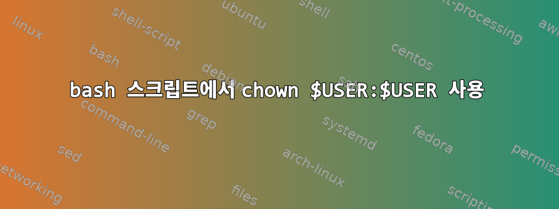 bash 스크립트에서 chown $USER:$USER 사용