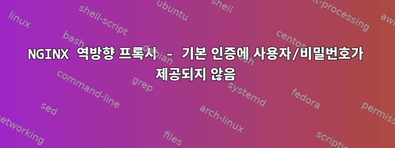 NGINX 역방향 프록시 - 기본 인증에 사용자/비밀번호가 제공되지 않음