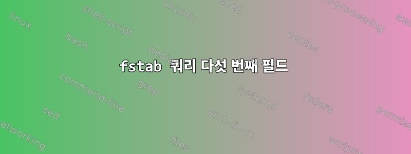 fstab 쿼리 다섯 번째 필드