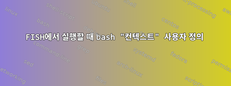 FISH에서 실행할 때 bash "컨텍스트" 사용자 정의