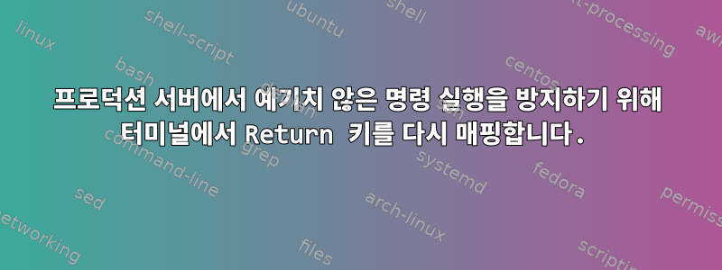 프로덕션 서버에서 예기치 않은 명령 실행을 방지하기 위해 터미널에서 Return 키를 다시 매핑합니다.