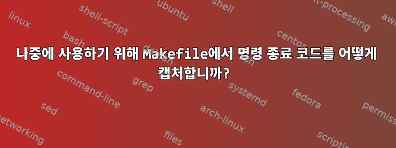 나중에 사용하기 위해 Makefile에서 명령 종료 코드를 어떻게 캡처합니까?