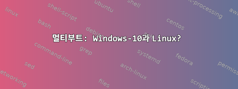 멀티부트: Windows-10과 Linux?