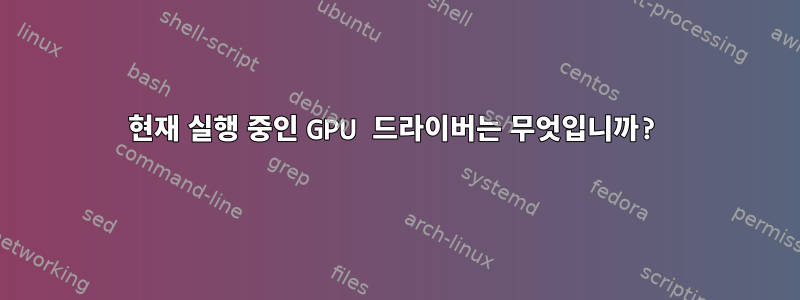 현재 실행 중인 GPU 드라이버는 무엇입니까?