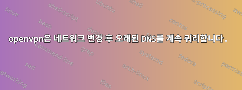 openvpn은 네트워크 변경 후 오래된 DNS를 계속 쿼리합니다.