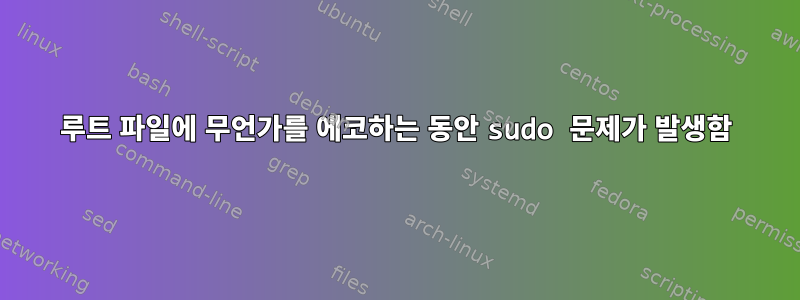 루트 파일에 무언가를 에코하는 동안 sudo 문제가 발생함