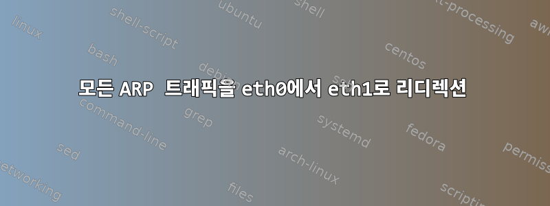 모든 ARP 트래픽을 eth0에서 eth1로 리디렉션