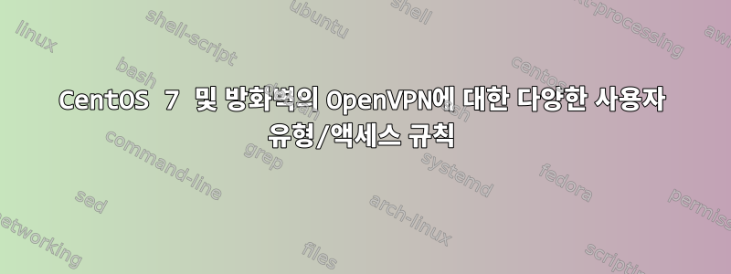 CentOS 7 및 방화벽의 OpenVPN에 대한 다양한 사용자 유형/액세스 규칙