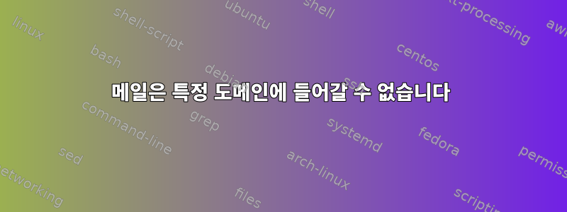 메일은 특정 도메인에 들어갈 수 없습니다