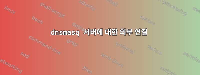 dnsmasq 서버에 대한 외부 연결