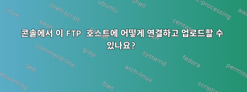 콘솔에서 이 FTP 호스트에 어떻게 연결하고 업로드할 수 있나요?