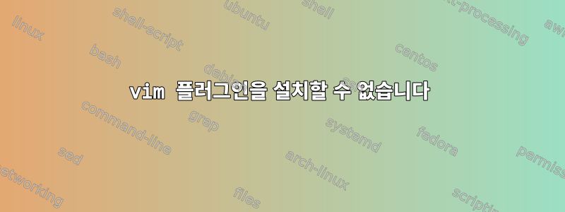 vim 플러그인을 설치할 수 없습니다