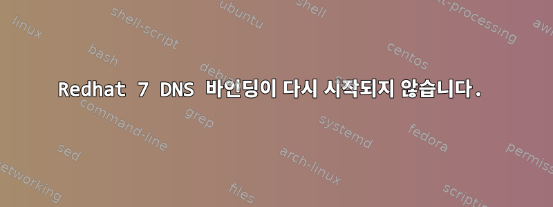 Redhat 7 DNS 바인딩이 다시 시작되지 않습니다.