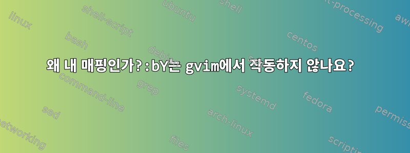 왜 내 매핑인가?:bY는 gvim에서 작동하지 않나요?