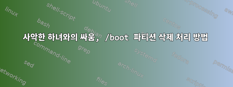 사악한 하녀와의 싸움, /boot 파티션 삭제 처리 방법