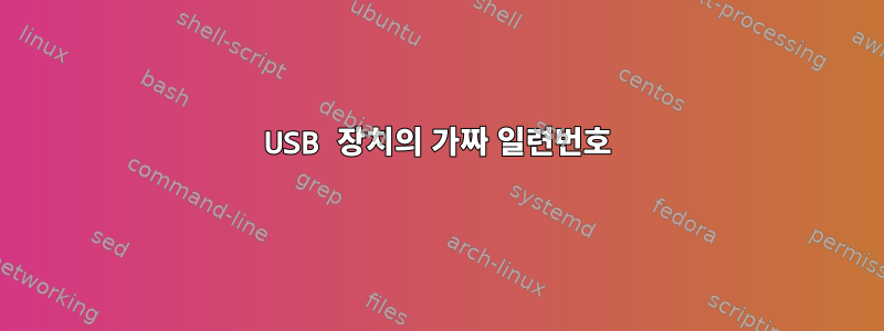 USB 장치의 가짜 일련번호