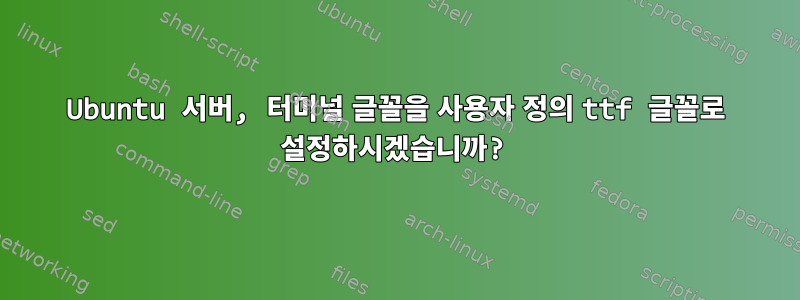 Ubuntu 서버, 터미널 글꼴을 사용자 정의 ttf 글꼴로 설정하시겠습니까?