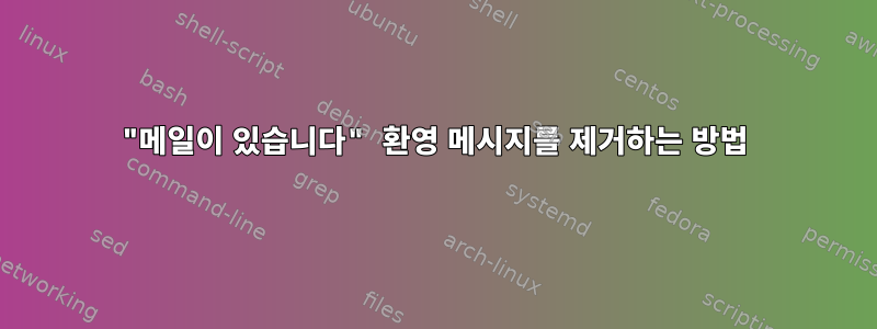 "메일이 있습니다" 환영 메시지를 제거하는 방법