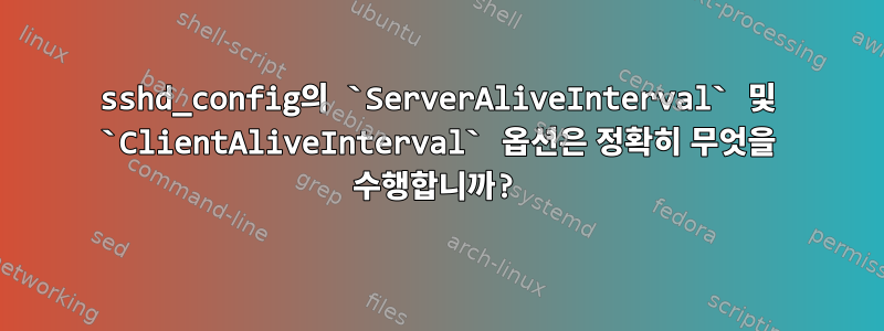 sshd_config의 `ServerAliveInterval` 및 `ClientAliveInterval` 옵션은 정확히 무엇을 수행합니까?