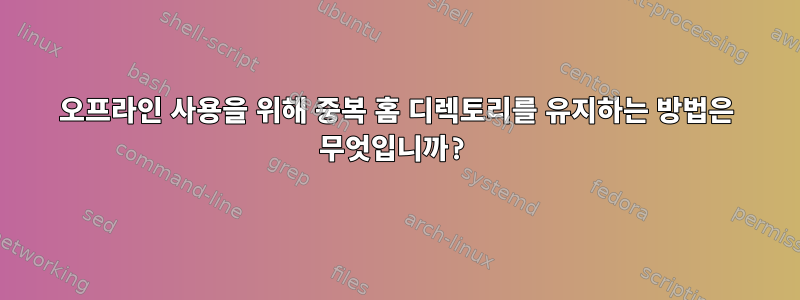 오프라인 사용을 위해 중복 홈 디렉토리를 유지하는 방법은 무엇입니까?