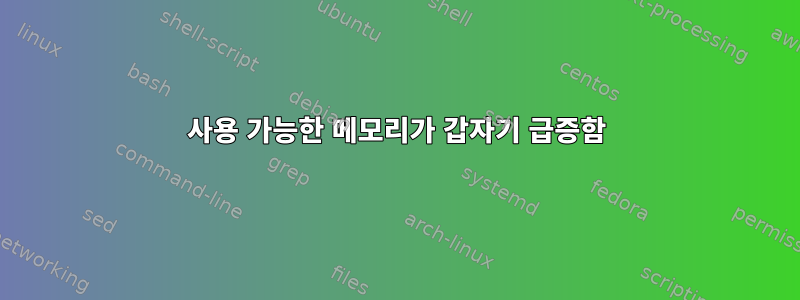 사용 가능한 메모리가 갑자기 급증함