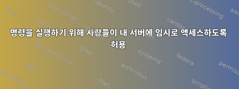 명령을 실행하기 위해 사람들이 내 서버에 임시로 액세스하도록 허용