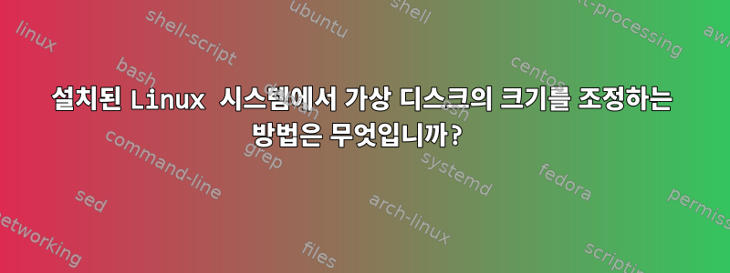 설치된 Linux 시스템에서 가상 디스크의 크기를 조정하는 방법은 무엇입니까?