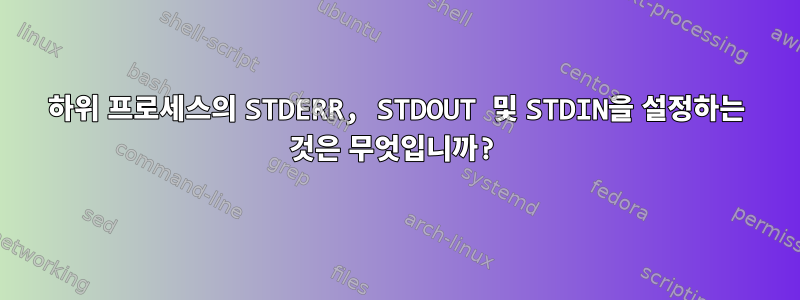 하위 프로세스의 STDERR, STDOUT 및 STDIN을 설정하는 것은 무엇입니까?