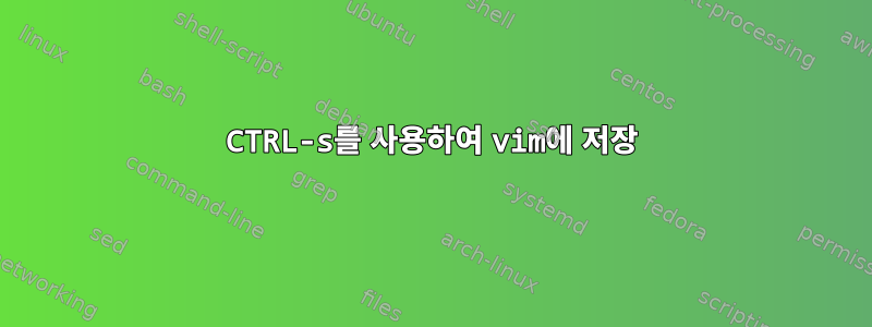 CTRL-s를 사용하여 vim에 저장