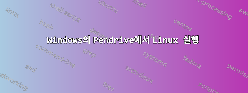 Windows의 Pendrive에서 Linux 실행