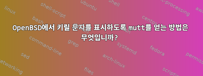 OpenBSD에서 키릴 문자를 표시하도록 mutt를 얻는 방법은 무엇입니까?