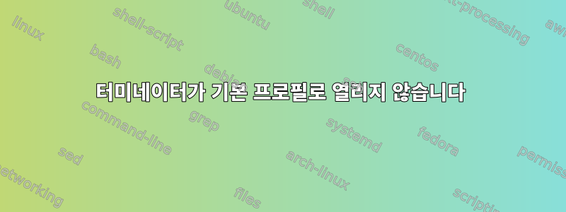 터미네이터가 기본 프로필로 열리지 않습니다