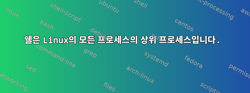 쉘은 Linux의 모든 프로세스의 상위 프로세스입니다.