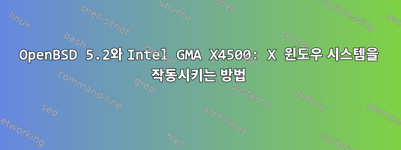 OpenBSD 5.2와 Intel GMA X4500: X 윈도우 시스템을 작동시키는 방법