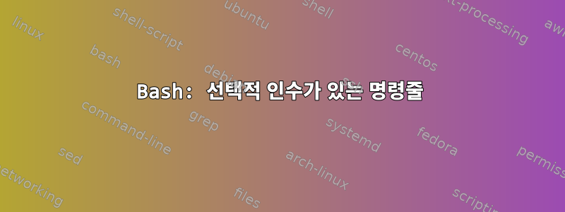 Bash: 선택적 인수가 있는 명령줄