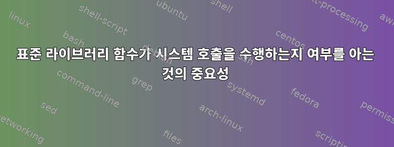 표준 라이브러리 함수가 시스템 호출을 수행하는지 여부를 아는 것의 중요성